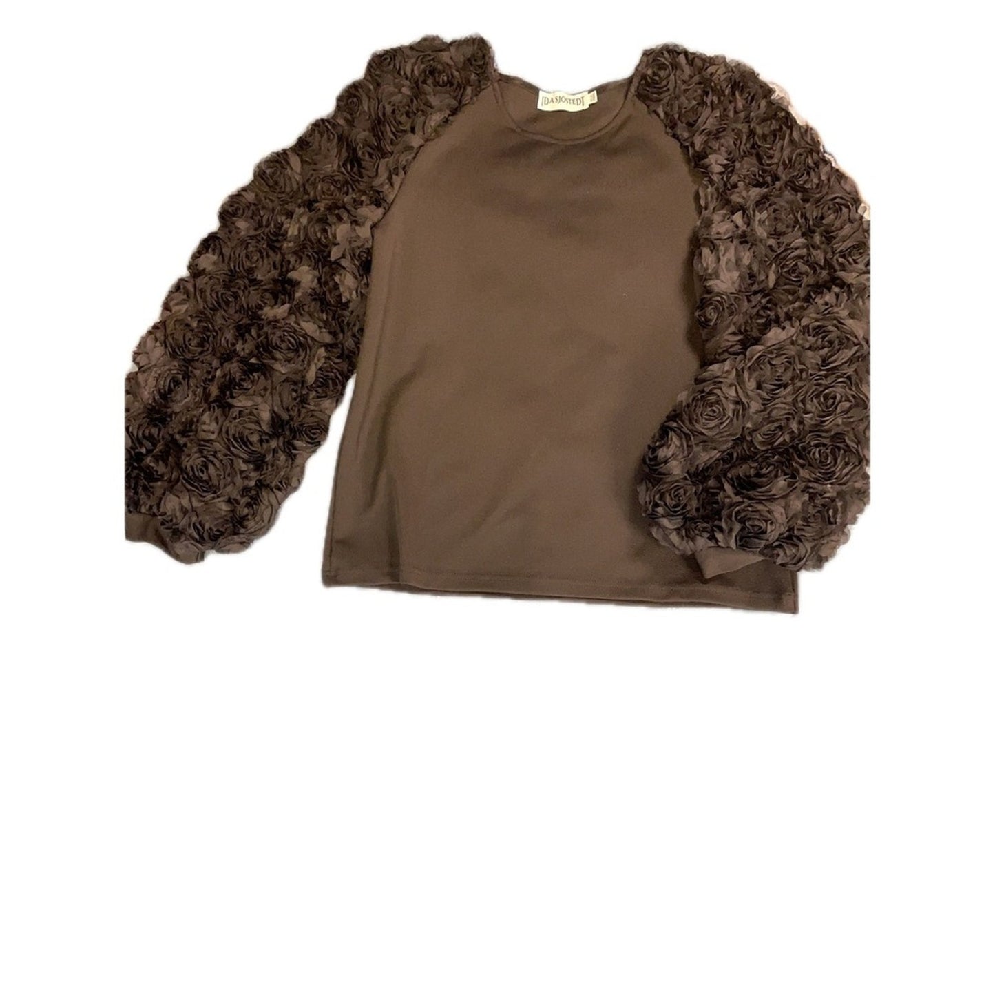 IDA SJÖSTEDT 291 Juliette Top Rose Embellished Balloon Sleeve Black EU 36 size S