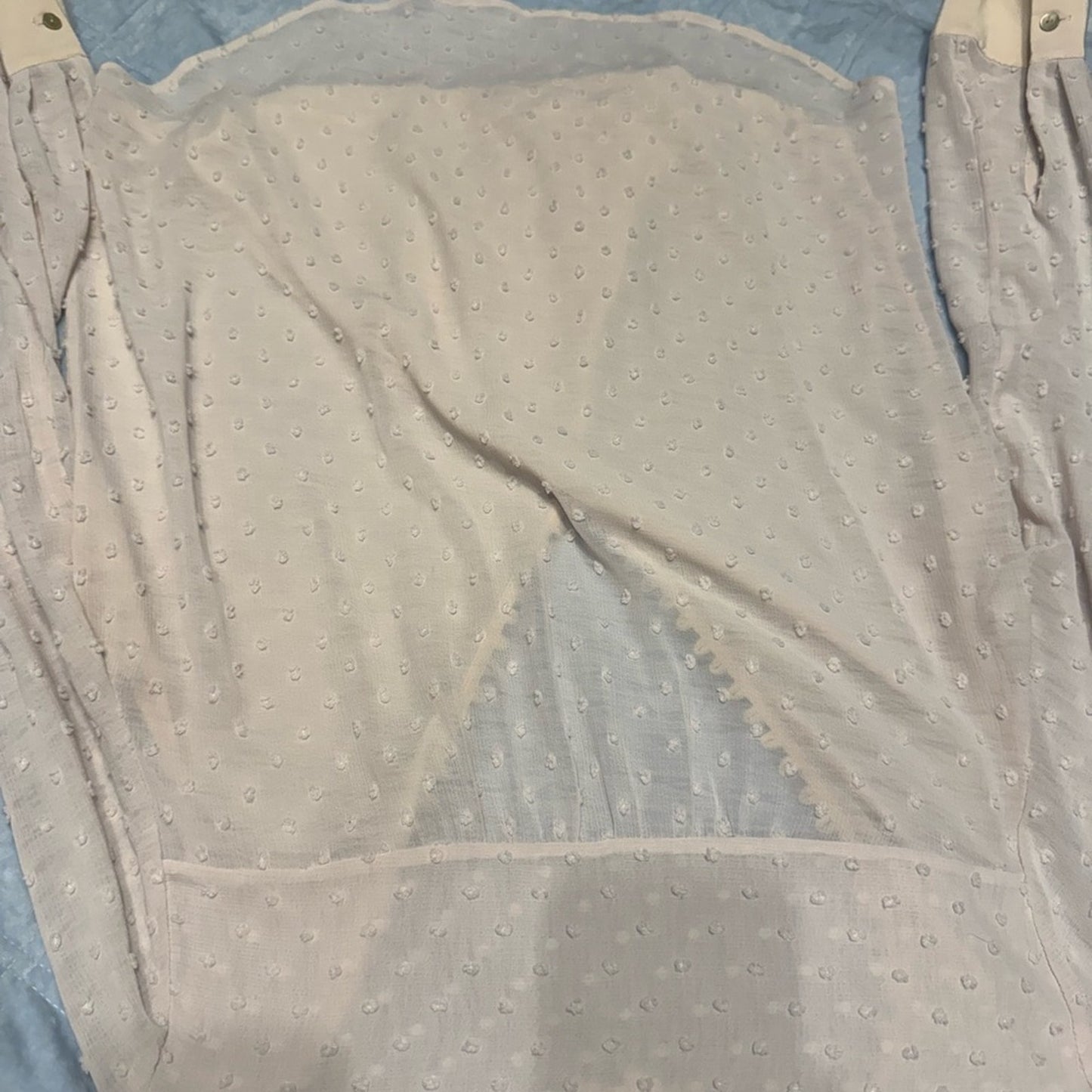 L’AGENCE Cream Sheer Polka Dot Blouse – Size S – Retails $325