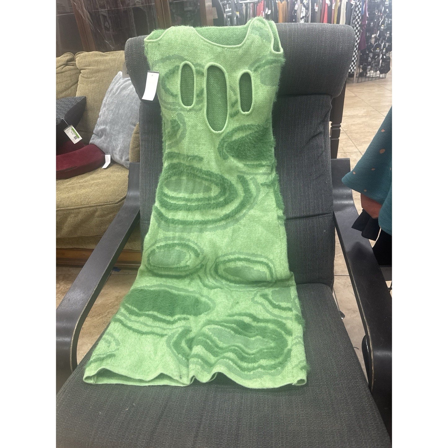 House of Sunny US 8 M Galaxy Hockney Dress Green Soft Sweater Maxi Cut Out