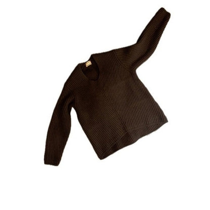 ACNE STUDIOS DEBORAH L WOOL Ribbed V Neck Sweater Black Size S