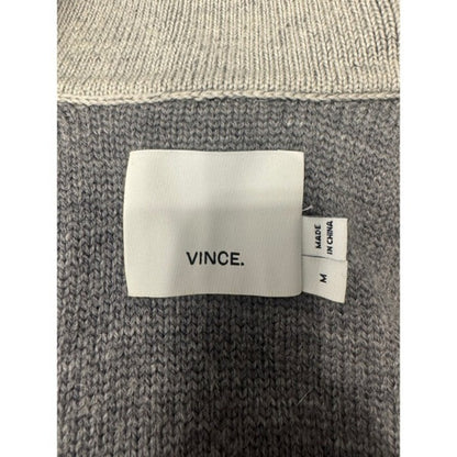 Vince Reversible Sherpa Knit Cardigan Vest Gray & Cream – Size M (USA) Soft