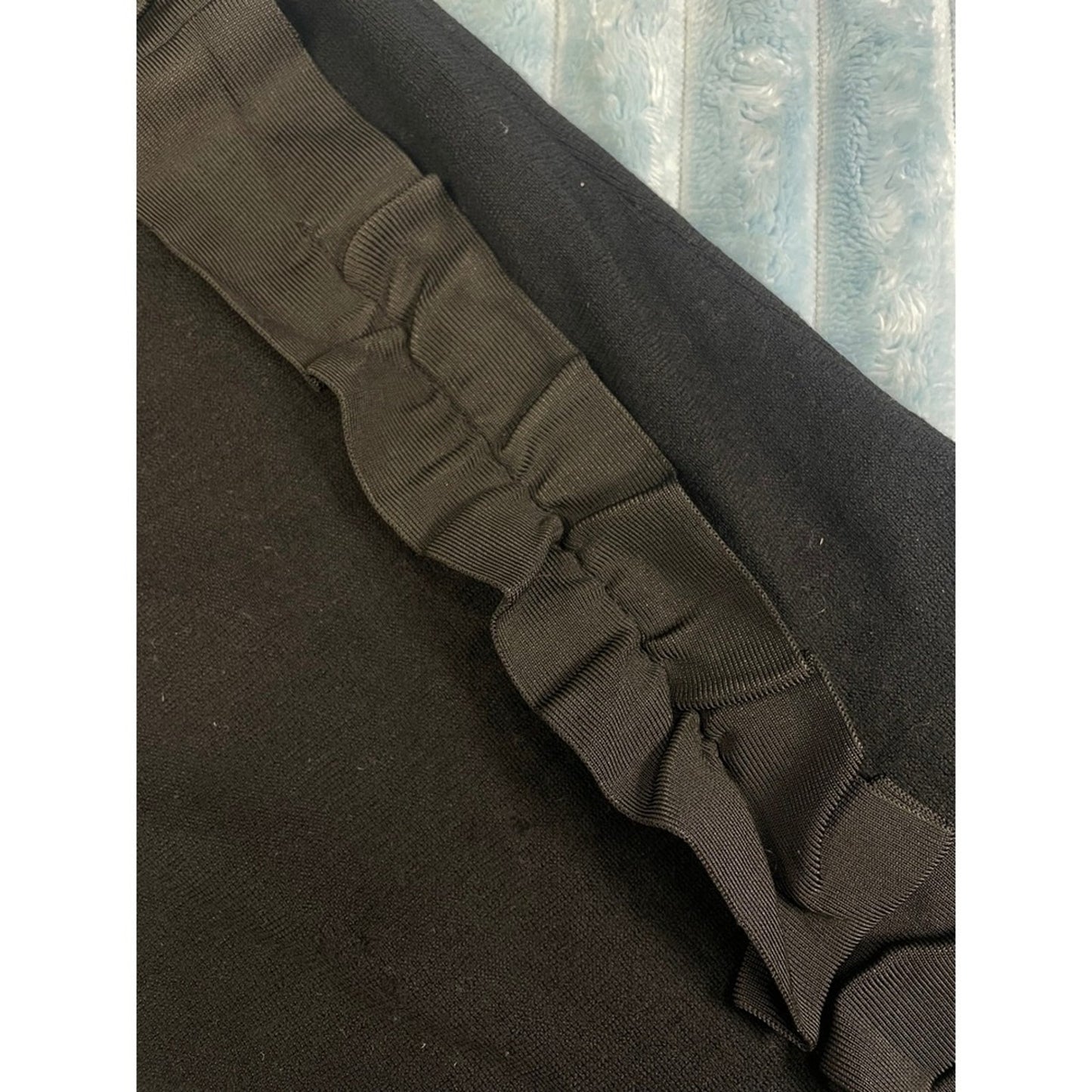 Valentino Black One Shoulder Ruffle Dress