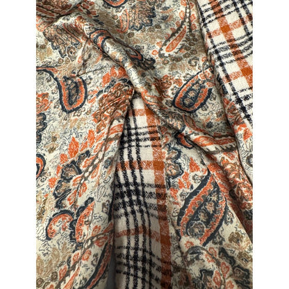 Free People Plaid College Prep Blazer Jacket S Patchwork Paisley Lined