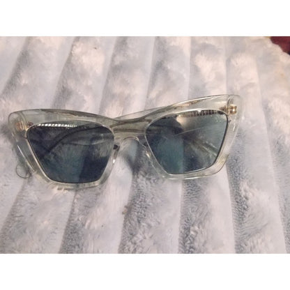 Salvatore Ferragamo Cat Eye Sunglasses Clear Acetate Made in Italy