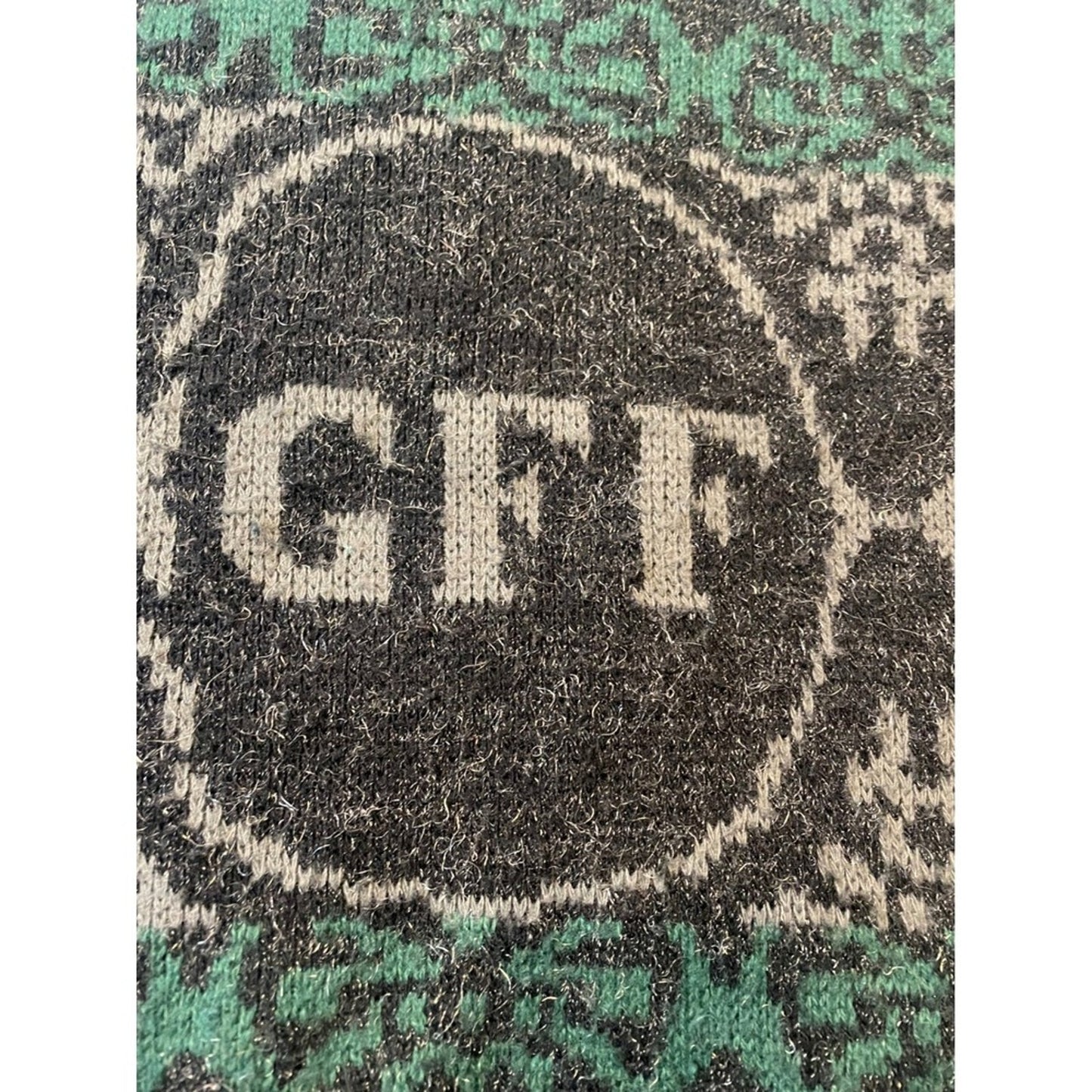 Gianfranco Ferre GFF Knit Sweater Green Geometric Pattern Menswear