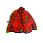 Vintage Emily Wetherby Wool Cape Red Black Plaid Made in France Scalloped Hem L
