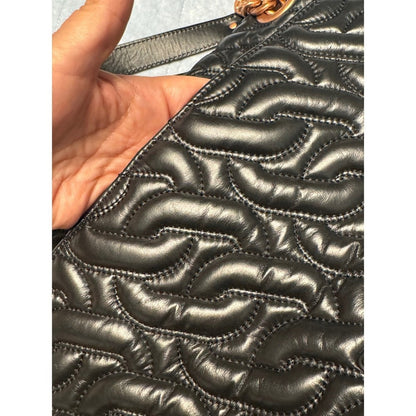 Rebecca Minkoff Black Quilted Leather Shoulder Bag Chain Strap Purse