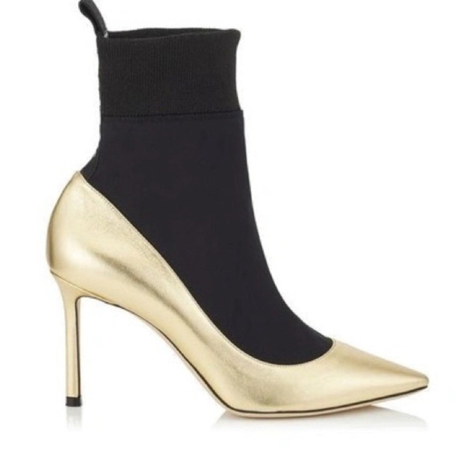 Jimmy Choo Black and Gold Stiletto Heeled Boots