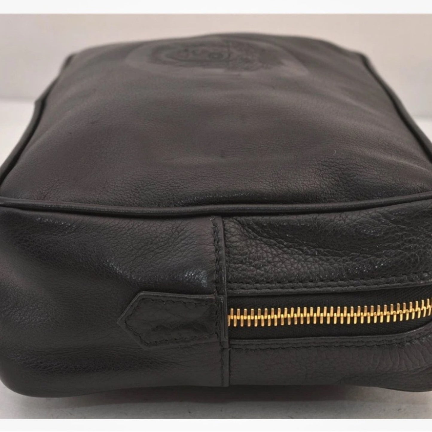 Versace Medusa Clutch — Black Leather Vintage Icon