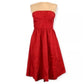 Moulinette Soeurs Anthropologie Red Strapless Cotton Blend Dress - Size 6
