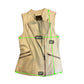 Sam Edelman Leather Vest Sleeveless Moto Biker Full Zip Pockets Pale Green Small