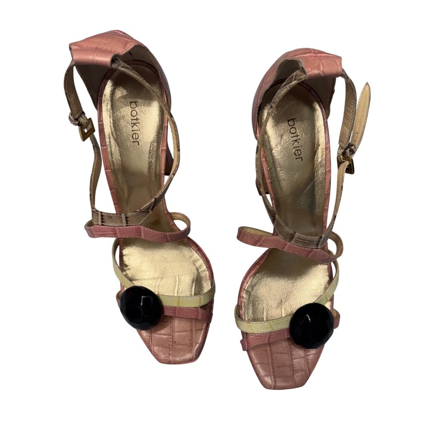 Botkier Pink Croc-Embossed Platform Sandals – Made in Italy – Size 40