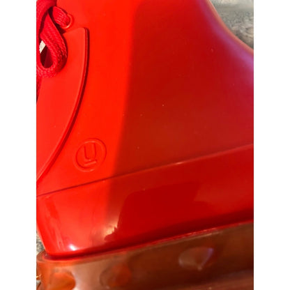 Undercover Melissa  Boots Red Lace Up Chunky Size 9 Lug Sole Vegan