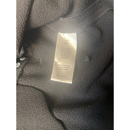 IRO Bret BlackZipper Detail Textured Knit Sweater Top Size 38