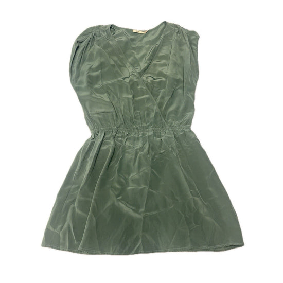 Kimchi Blue Green Satin Wrap Dress Elastic Waist Sleeveless Women’s L