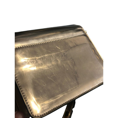 Marni Metallic Rose Gold Shoulder Bag Flap Closure