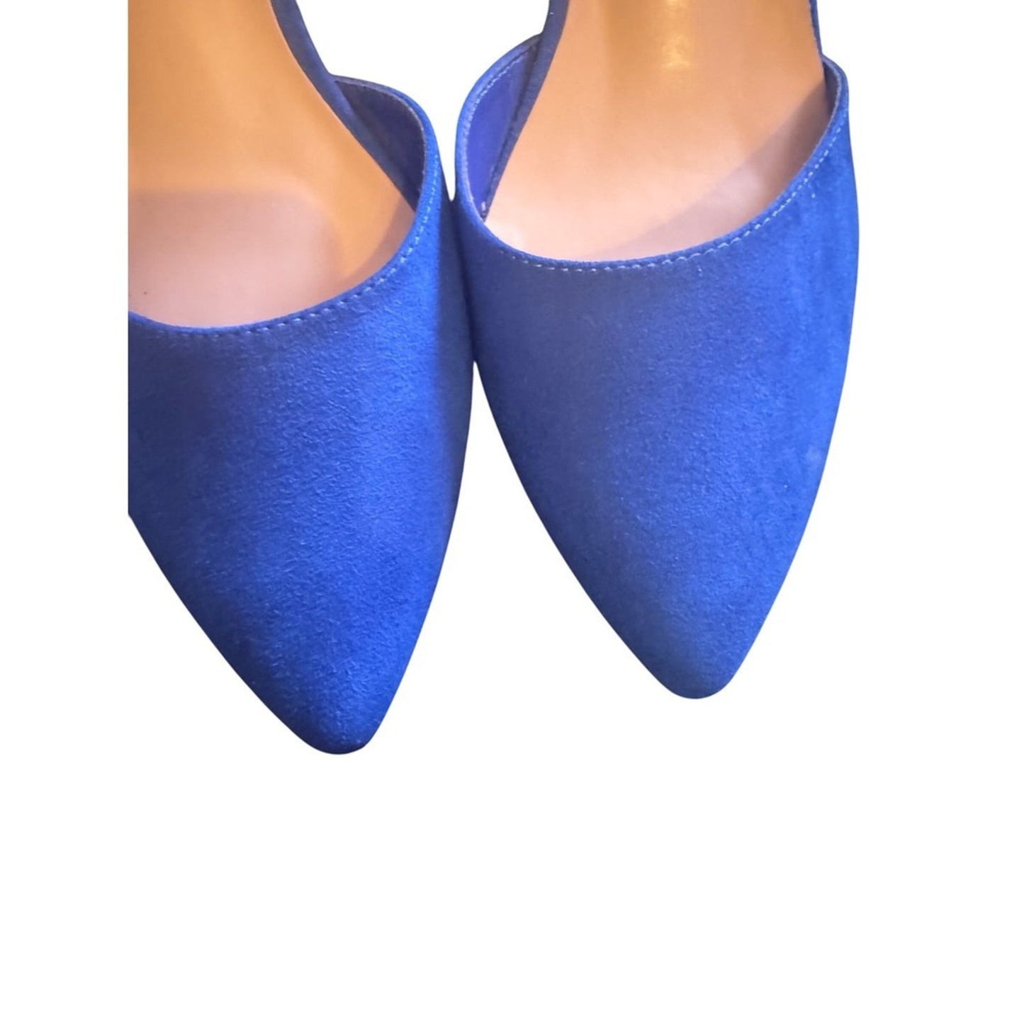 Dream Pairs Women's Blue Suede Pointed Toe Ankle Strap Block Heels Size 11