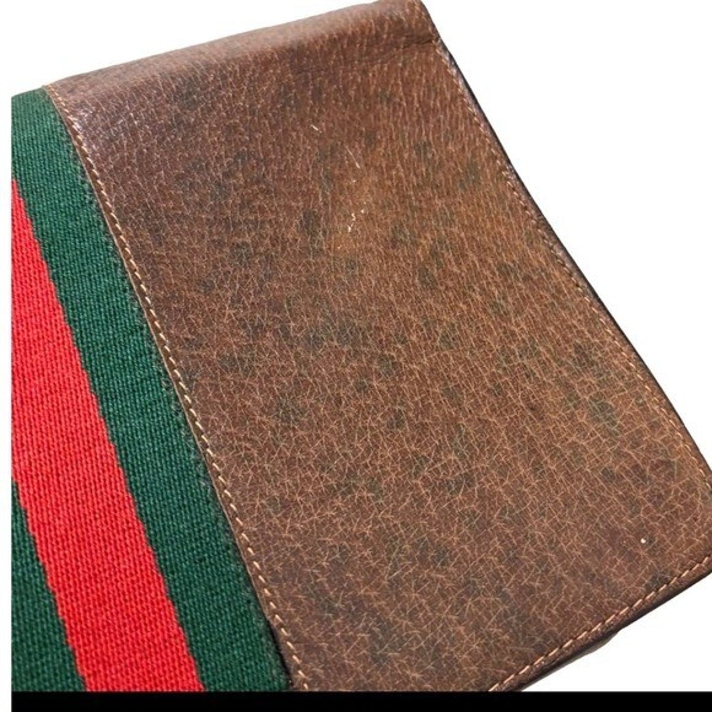 Authentic Vintage Gucci Monogram Canvas Tote Bag Red Green Stripe