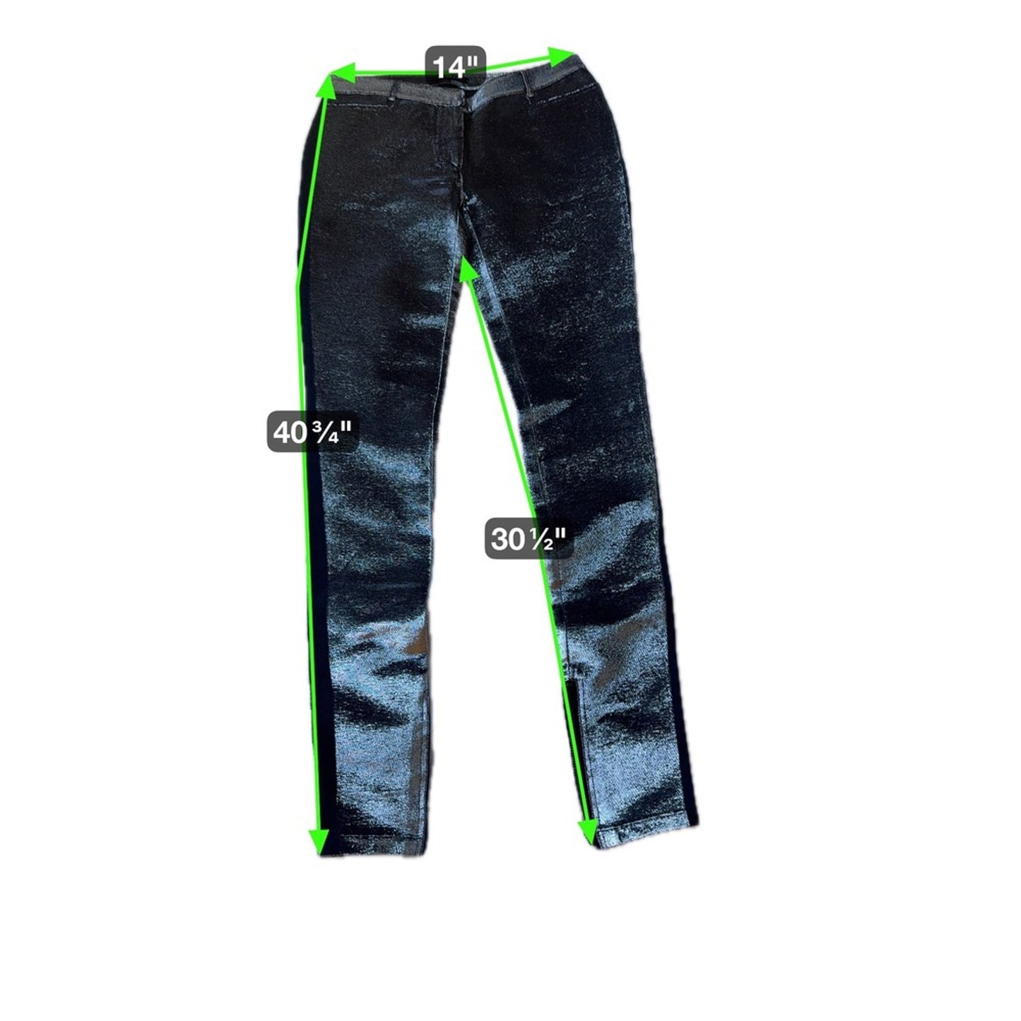 Balmain Paris Metallic Silver Skinny Pants – Size 36 (Made in France) Size 4