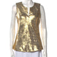TORY BURCH gold silk blend sleeveless top size 6