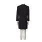 Sandro Black V-Neck Wrap Mini Dress Puff Sleeve Textured Size M