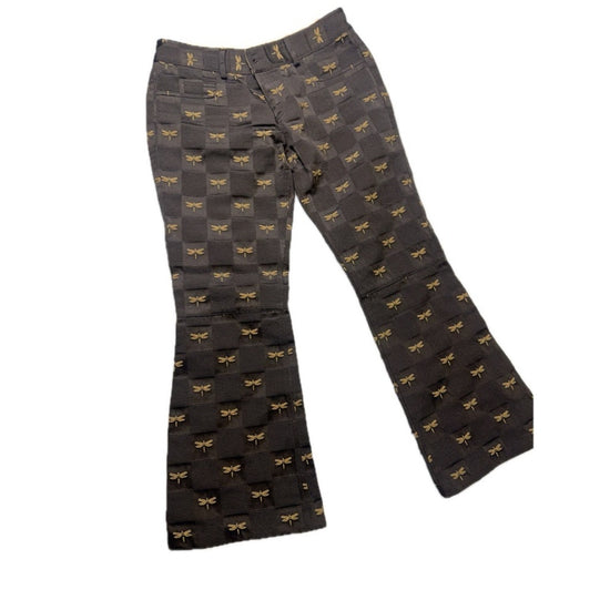Alice + Olivia Black Jeans with Gold Dragonflies - size 8
