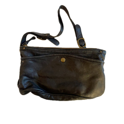 Ghibli Black Leather Crossbody Bag Made in Italy Adjustable Strap