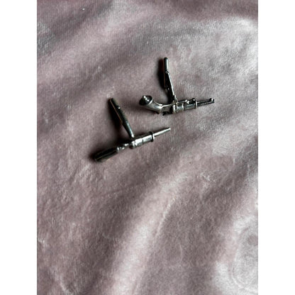 Ted Cavanaugh Silver Revolver Novelty Cufflinks