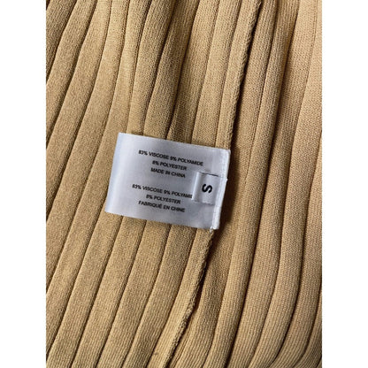 Proenza Schouler Ribbed Knit Long Sleeve Maxi Cardigan Dress Mustard Yellow S