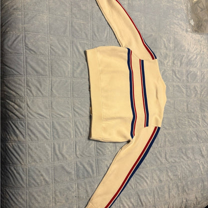 Mango Cream and Blue Striped Cardigan Cropped - Size M new