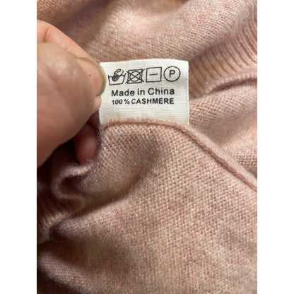 SOFT GOAT Pink 100% Cashmere 3/4 Sleeve Crewneck Sweater size M