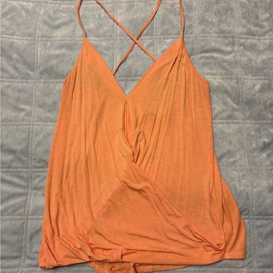 Michael Stars Orange Wrapped Tank Top size S‎