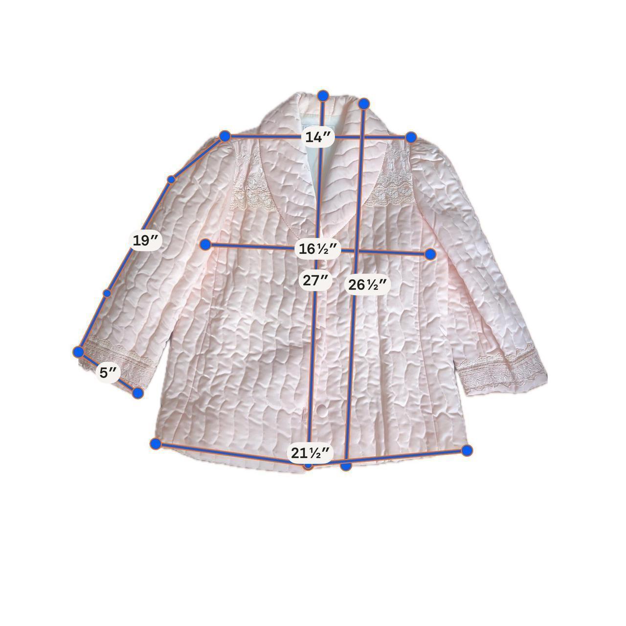 Christian Dior Bed Jacket Women's Size S Pink Excellent Quilted Lace Trim