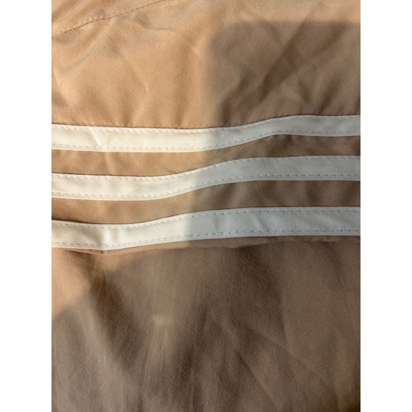 Adidas Parley Windbreaker Dress Beige Drawstring Hooded Athleisure Womens M