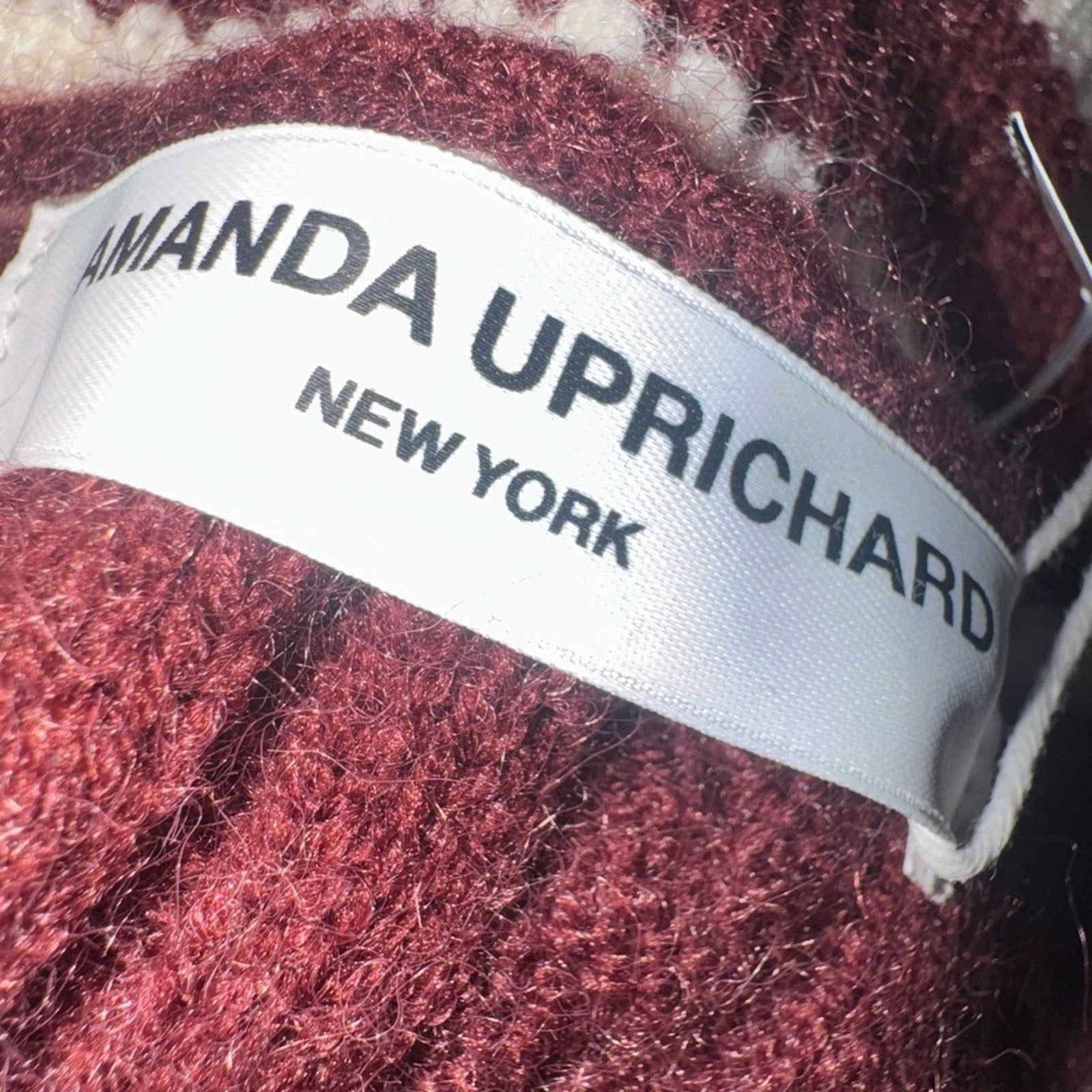 Amanda Uprichard Burgundy and Cream Mini Dress