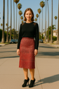 Tory Burch Red Geometric Jacquard Pencil Skirt –size 4
