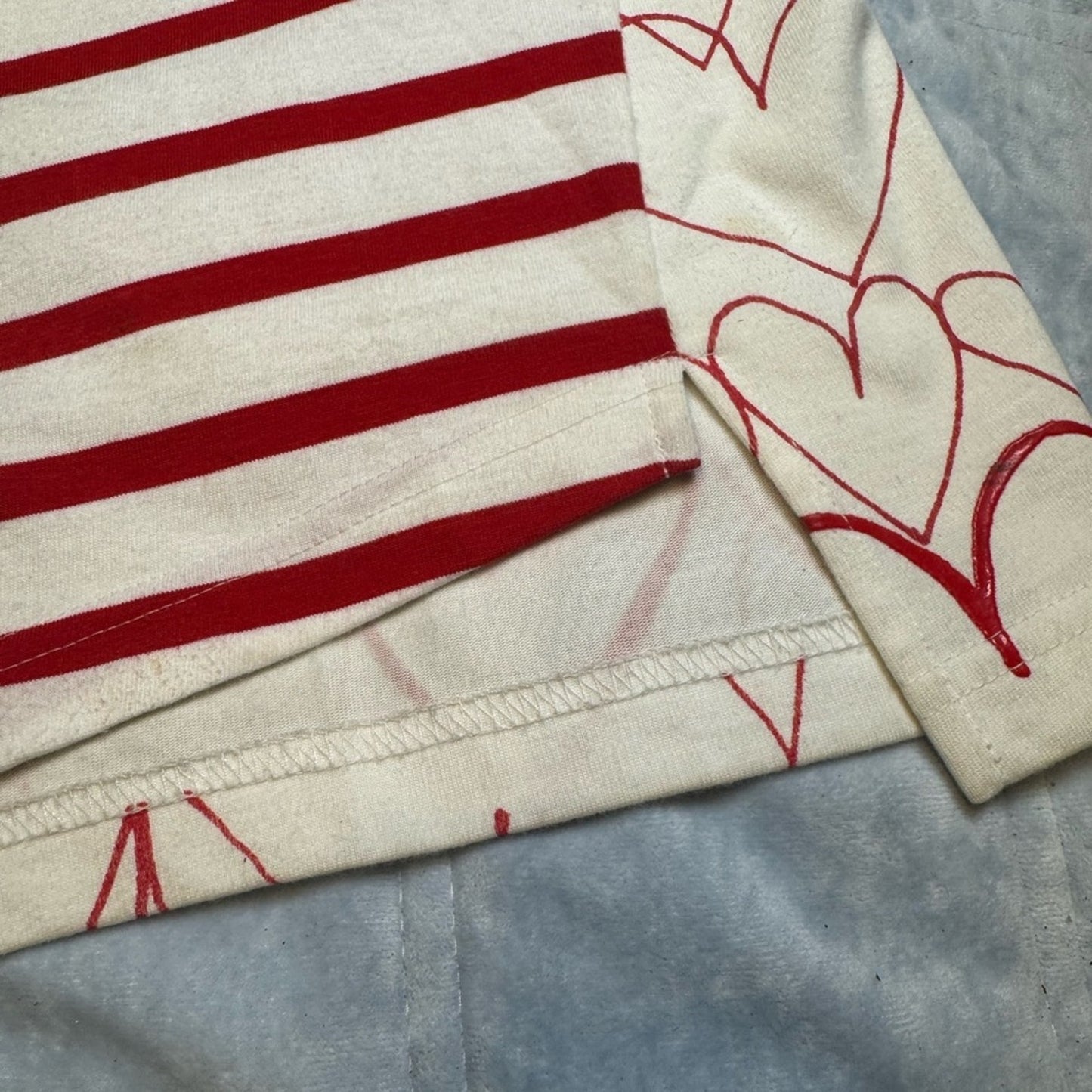 Stella McCartney Striped Heart Print Tank Top Red White Size 42