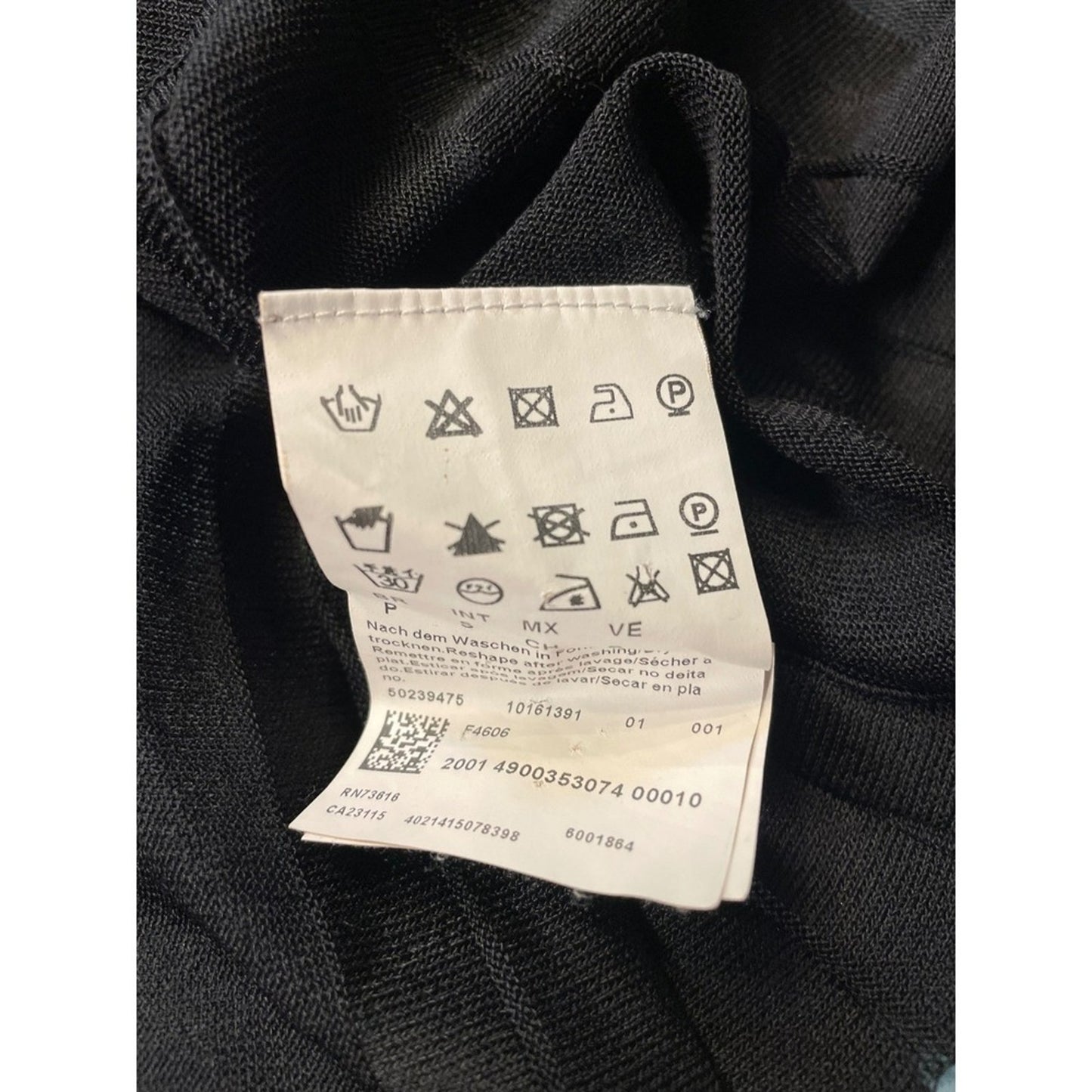BOSS Hugo Boss Women Black Pleated Knit Sweater Dress Midi Long Sleeve Size M