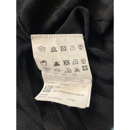 BOSS Hugo Boss Women Black Pleated Knit Sweater Dress Midi Long Sleeve Size M