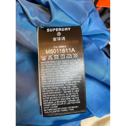 Superdry Mens Bomber Jacket Blue Satin Eagle Embroidery Los Angeles CA Size M