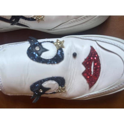 Tods white leather slip on