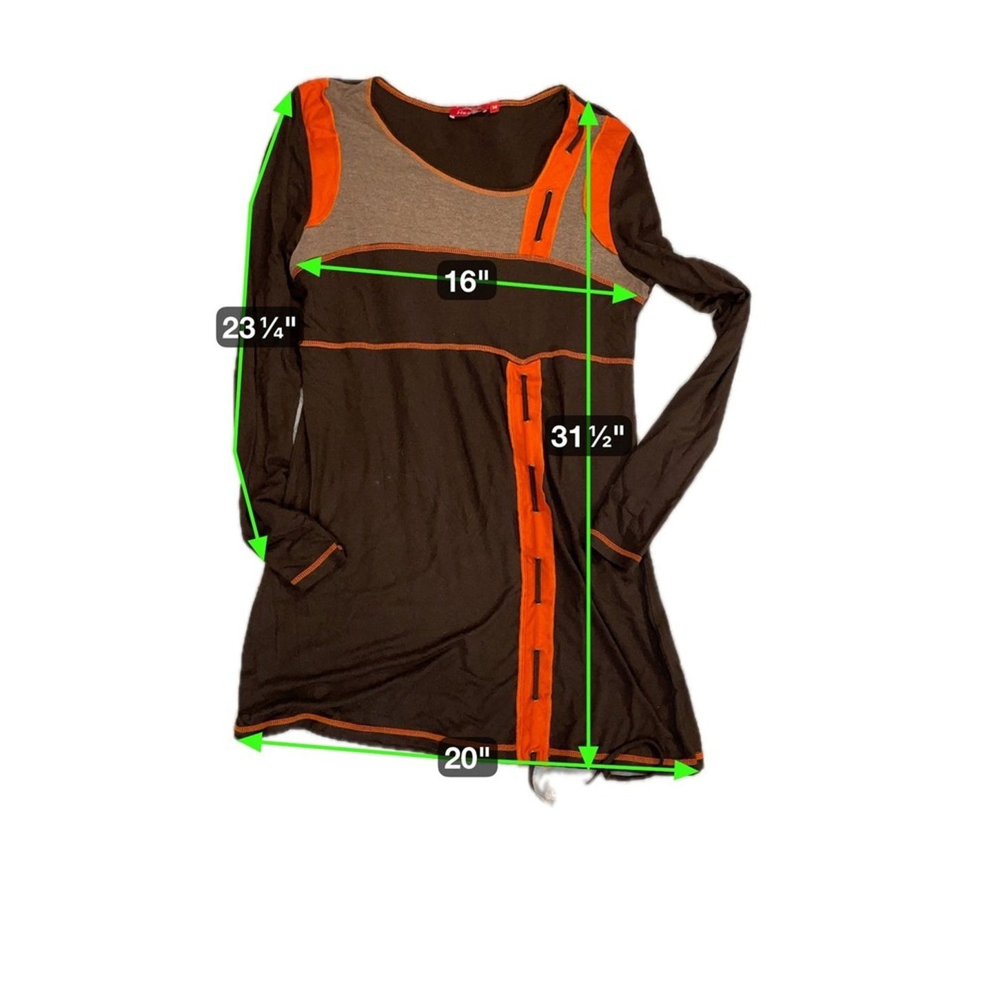 Hysteric Glamour Sleeve Dress Black  Orange Contrast Stitching Size M