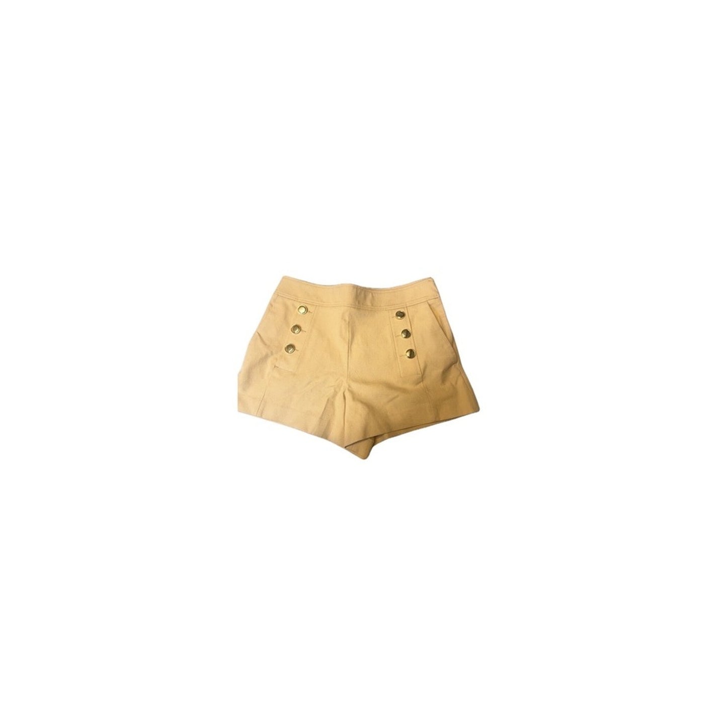 Derek Lam 10 Crosby Sailor Button High Waisted Tailored Shorts Tan Beige Size 2