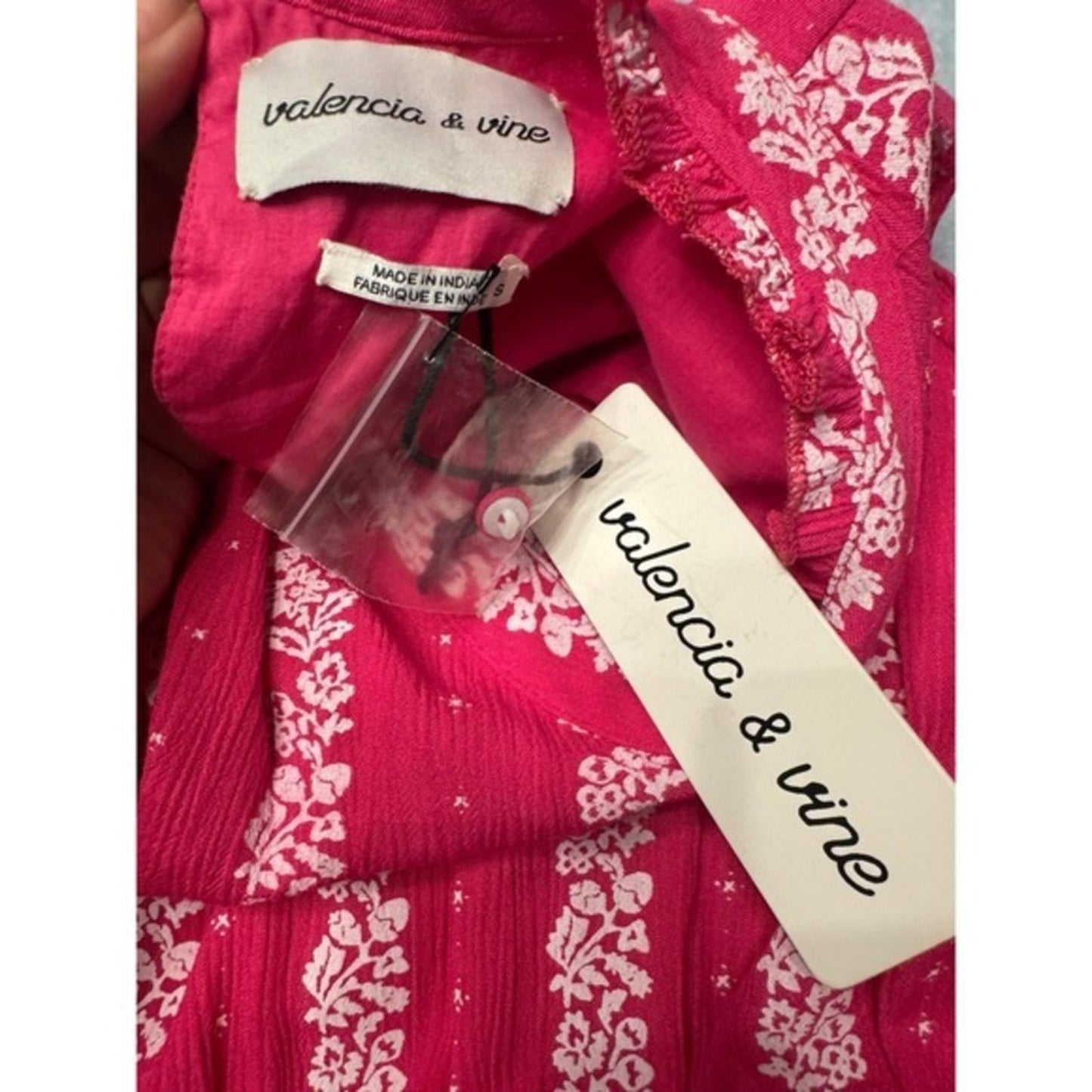 Valencia & Vine Pink Floral Tiered Maxi Dress Sleeveless Boho Bohemian