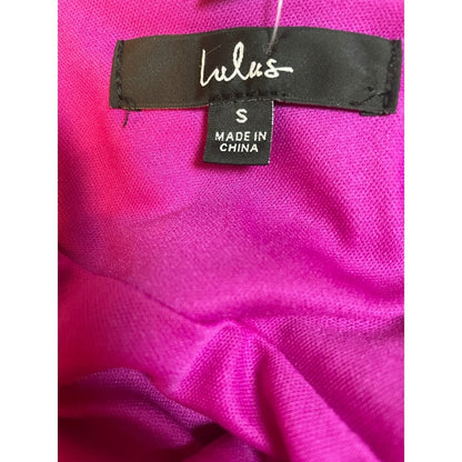 Lulus Hot Pink Halter Neck Fit Flare Mini Dress Size Small