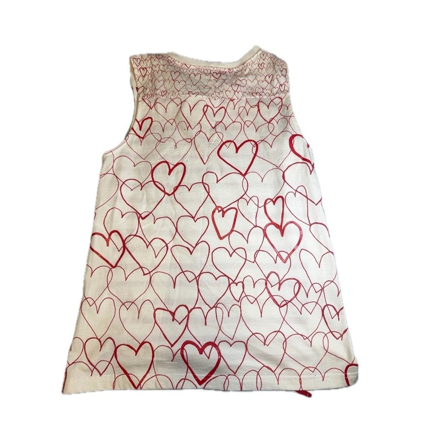 Stella McCartney Striped Heart Print Tank Top Red White Size 42