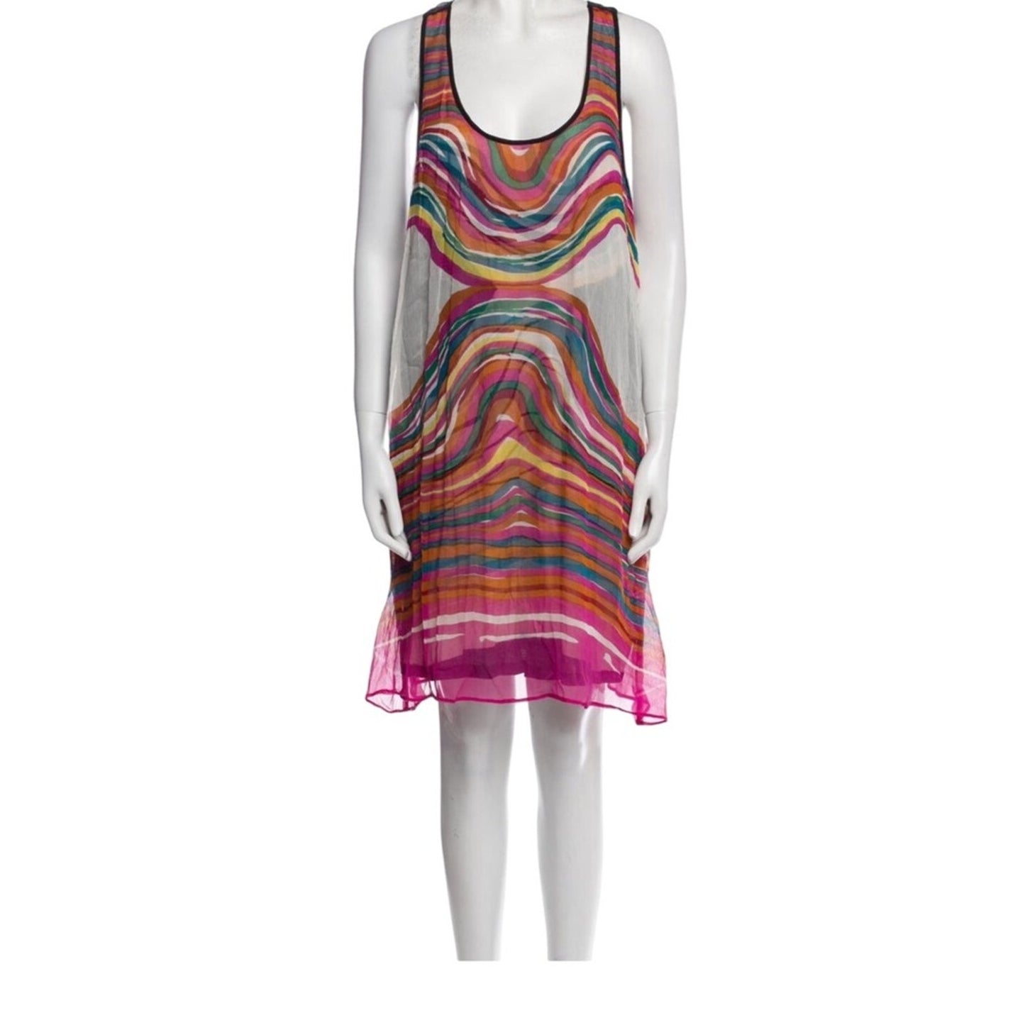Calypso St. Barth Silk Striped Racerback Dress – Size Large (US 10-12)