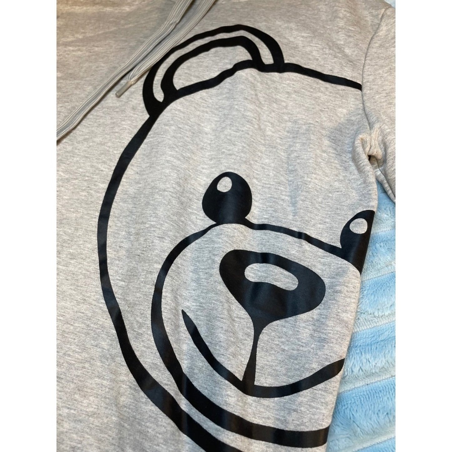 Moschino Underwear Grey Teddy Bear Hoodie Zip Up Sweatshirt size M