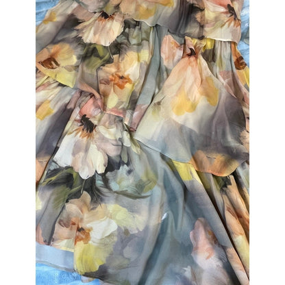 Other Stories Floral Tiered Ruffle Midi Dress M