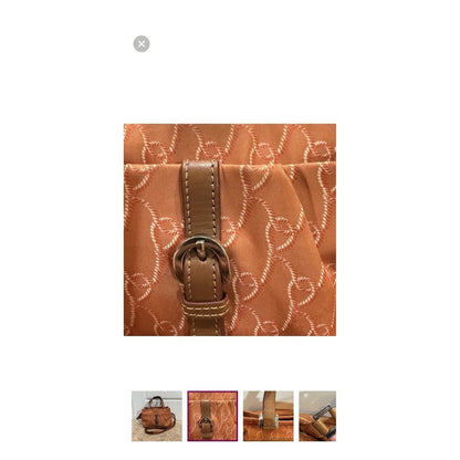 Roberta  di Camerino Orange Heart Pattern Satchel Handbag Purse Shoulder Bag